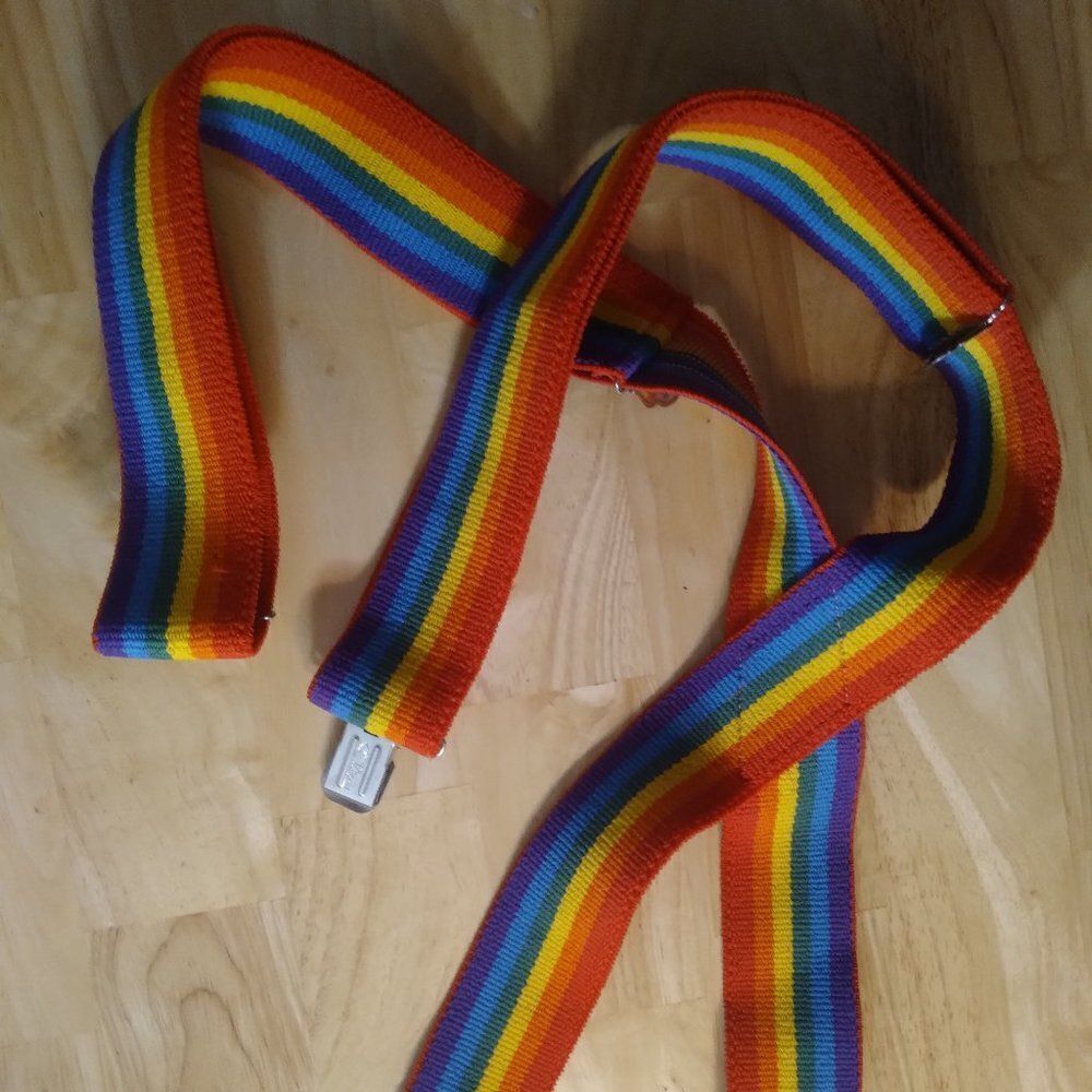 Vintage Pelican Rainbow Strap Suspenders Pride